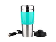 12V Stainless Steel Car Vacuum Insulation Cup Portable Coffee Travel Mug Green