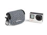 NEOpine Leopard Print Mini Waterproof Carrying Bag for GoPro 4 3 3 AEE Action Pro Gray