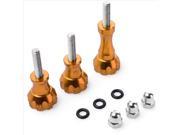 NEOpine 3x CNC Aluminum Thumb Knob Stainless Bolt Nut Screw Kit for GoPro Hero 3 3 2 1 GAC 26 Gold