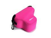 NEOpine Ultra Light Neoprene Camera Case Bag with Carabiner for Olympus E PL7 Digital Camera Hotpink