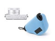 NEOpine Ultra Light Neoprene Camera Case Bag for Panasonic GM1 with 12 32mm Blue