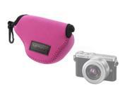 NEOpine Ultra Light Neoprene Camera Case Bag for Panasonic GM1 with 12 32mm hotpink