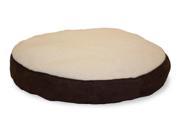 Furhaven Faux Sheepskin Suede Round Deluxe Pillow Pet Bed