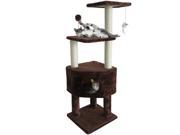 Furhaven Pet Cat Furniture Clubhouse Playground Tree Tower Brown