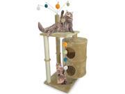 Furhaven Tiger Tough Cat Table Playground Cream