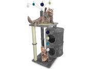 Furhaven Tiger Tough Cat Table Playground Gray