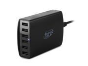 Key Power 60 Watt 12 Amps 6 Port USB Charger Travel Wall Charger for iPhone 7 7 Plus iPad Samsung Galaxy S6 S7 and USB charged devices