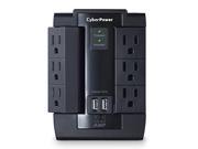 CyberPower CSP600WSU Surge Protector 6 AC Outlet Swivel with 2 USB 2.1A Charging Ports