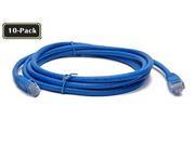 BattleBorn 10 Pack 25 Foot CAT6a Ethernet Network Patch Cable Premium Blue BB C6AMB 25BLU Lifetime Warranty