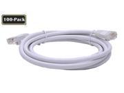 BattleBorn 100 Pack 3 Foot CAT6a Ethernet Network Patch Cable Premium White BB C6AMB 3WHT Lifetime Warranty