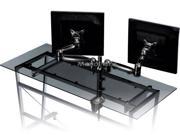 Tilt Swivel DUAL Monitor Desk Mount Bracket max 18 lbs per arm 15~22inch Black