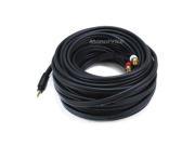 Monoprice 105603 50 Feet Premium Stereo Male to 2RCA Male 22AWG Cable Black