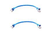 2 Pack Lot 3 ft CAT6A Ethernet Network LAN Patch Cable Cord 550MHz RJ45 Blue