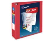Heavy Duty View Binder w Locking 1 Touch EZD Rings 3 Cap Red