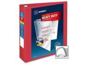 Heavy Duty View Binder w Locking 1 Touch EZD Rings 2 Cap Red