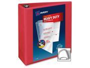 Heavy Duty View Binder w Locking 1 Touch EZD Rings 4 Cap Red