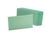 Ruled Index Cards 3 x 5 Green 100 Pack