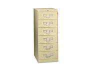Six Drawer Multimedia Cabinet for 6 x 9 Cards 21 1 4w x 52h Putty
