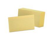 Ruled Index Cards 3 x 5 Canary 100 Pack