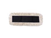 Disposable Dust Mop Head w Sewn Center Fringe Cotton Synthetic 36w x 5d White