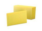 Ruled Index Cards 5 x 8 Canary 100 Pack
