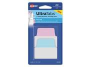Ultra Tabs Repositionable Tabs 2 x 1 3 4 Pastel Blue Pink 20 Pack