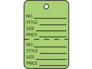 Light Green Perforated Tags 1 1 4 x 1 7 8 Case of 1000