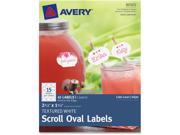 Textured Scrool Oval Label 2 1 2 x2 1 2 36 PK WE