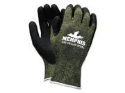 KS 5 Latex Dip Gloves 13 gauge Green Black Small