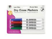 Dry Erase Markers Pocket Style 4 PK Ast