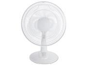 12 3 Speed Oscillating Desk Fan Plastic White