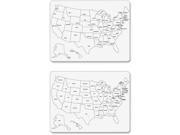 Whiteboard USA Map Lg 23 5 8 x18 2 Sided 10 CT WE