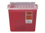 Sharps Container for Patient Room Plastic 5qt Rectangular Red