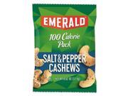 100 Calorie Pack Nuts Salt Pepper Cashews 0.62 oz Pack 12 Box