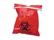 Biohazard Waste Bag Peel Stick 1.4 Qt 9 x10 100 BX RD