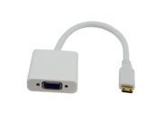 Mini hdmi input to VGA female output adapter for TF101 projector monitor White