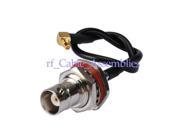 1pcs BNC Jack female bulkhead to MMCX male plug right angle pigtail cable RG174 15cm for wireless