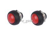 2pcs Red 12mm Waterproof momentary Push button Mini Round Switch 250V 1A