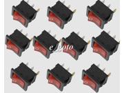 10pcs Rocker Switch 3Pin Power supply with tripod with lamp Red 21*15mm