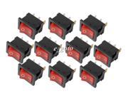 10pcs Red On Off Button 3 Pin DPST Rocker Switch 250V AC 6A KCD1 102