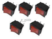 5pcs Red On Off Button 4 Pin DPST Rocker Switch 250V AC 16A 32*25MM KCD4 201N