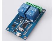 Micro USB 5V 2 Channel Relay Module USB Control Relay Module for Arduino Raspber