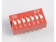10pcs 2.54mm Red Pitch 7 Bit 7 Positions Ways Slide Type DIP Switch