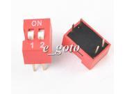 10pcs DIP Red 2.54mm Pitch 2 Positions Ways Slide Type Switch