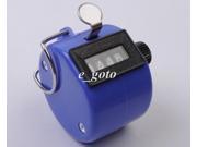 Blue 4 Digit Clicker Counter Number Manual Handheld Tally Mechanical Palm Click