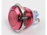 Red Stainless 16mm Start Horn Momentary Steel Flat Head Push Buttons Mental