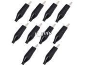 10pcs Black Test Clip Battery Clip Power Clip Precise Sheath Clip