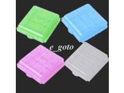 4pcs White Green Blue Pink Hard Plastic Case Holder Storage Box AAA AA Battery