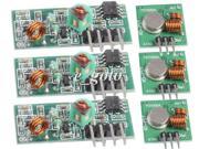 3pcs 433Mhz RF transmitter and receiver kit for Arduino ARM MCU WL Raspberry pi
