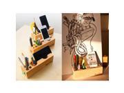 Office Home Desktop Organizer Wood Beech Holders for iPhone Pencil Pen Scissor